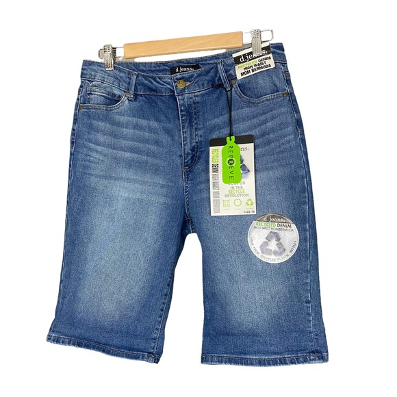 D.JEANS Denim High Waist Mom Bermuda Shorts Size 10 - Picture 1 of 15